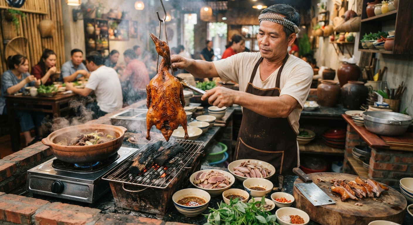 Vịt và các phương pháp nướng, om mang hương vị truyền thống